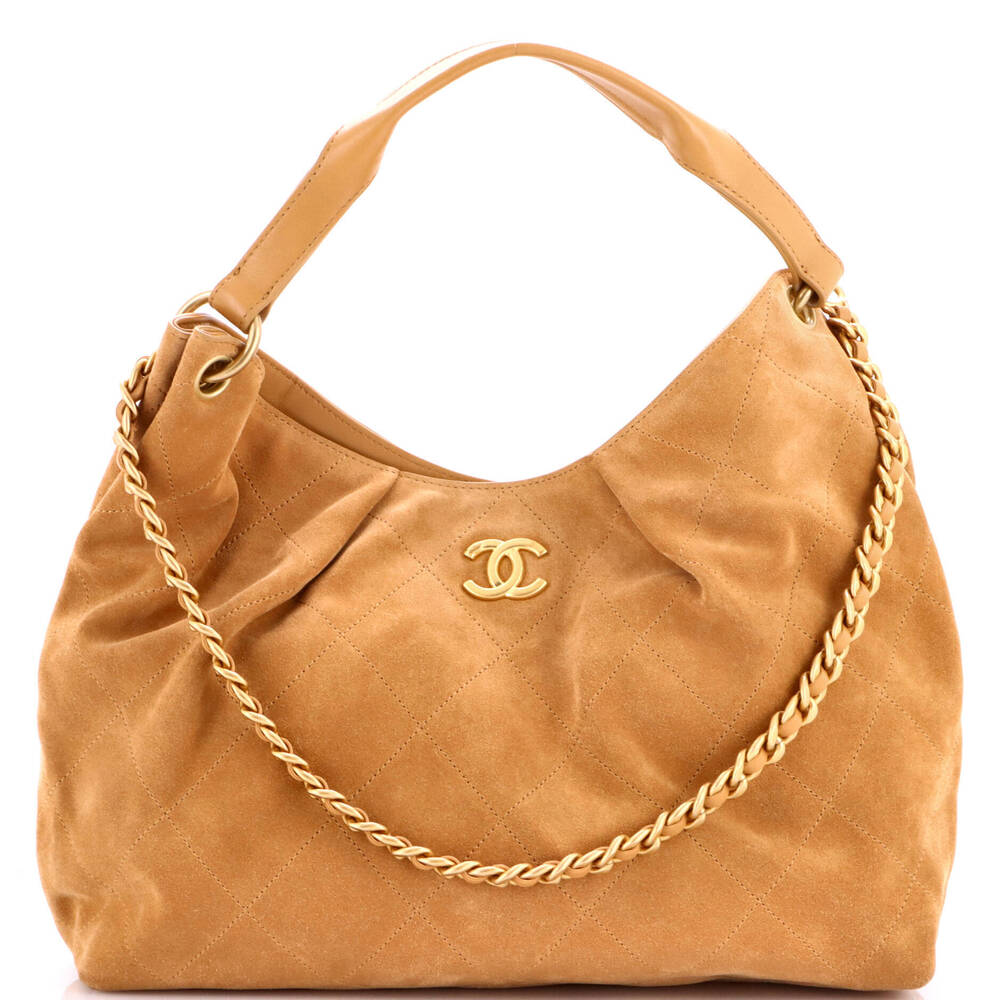 Chanel Medium Maxi Hobo Quilted Suede